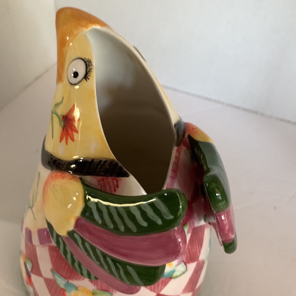 FITZ AND FLOYD bright colored chicken pitcher, Gypsy Chicks - Picture 8 of 9